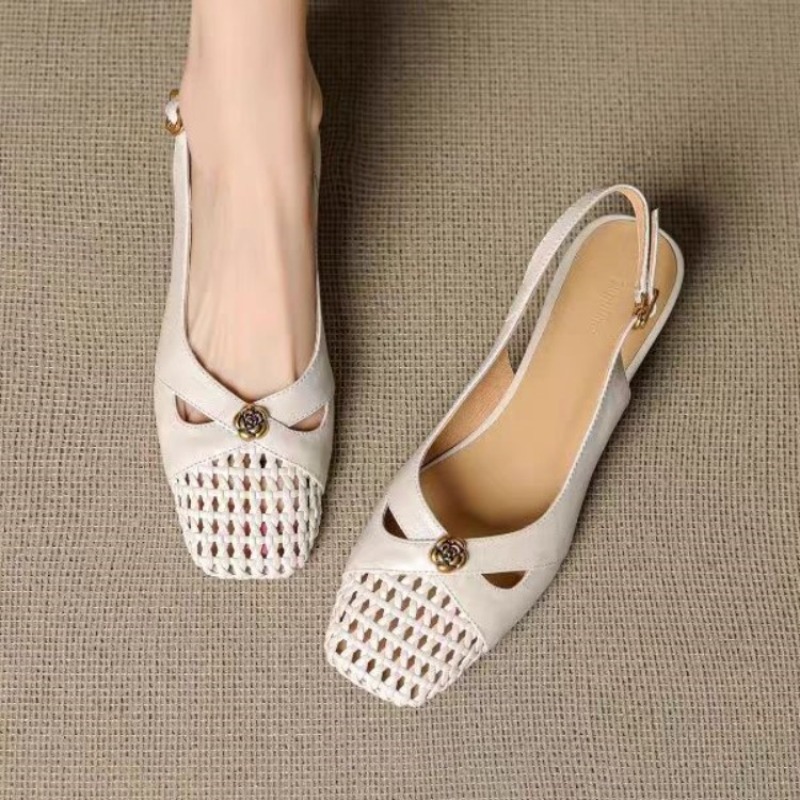 Women'S Shoes Non Slip - Sandal wanita bergaya Prancis dengan ujung
