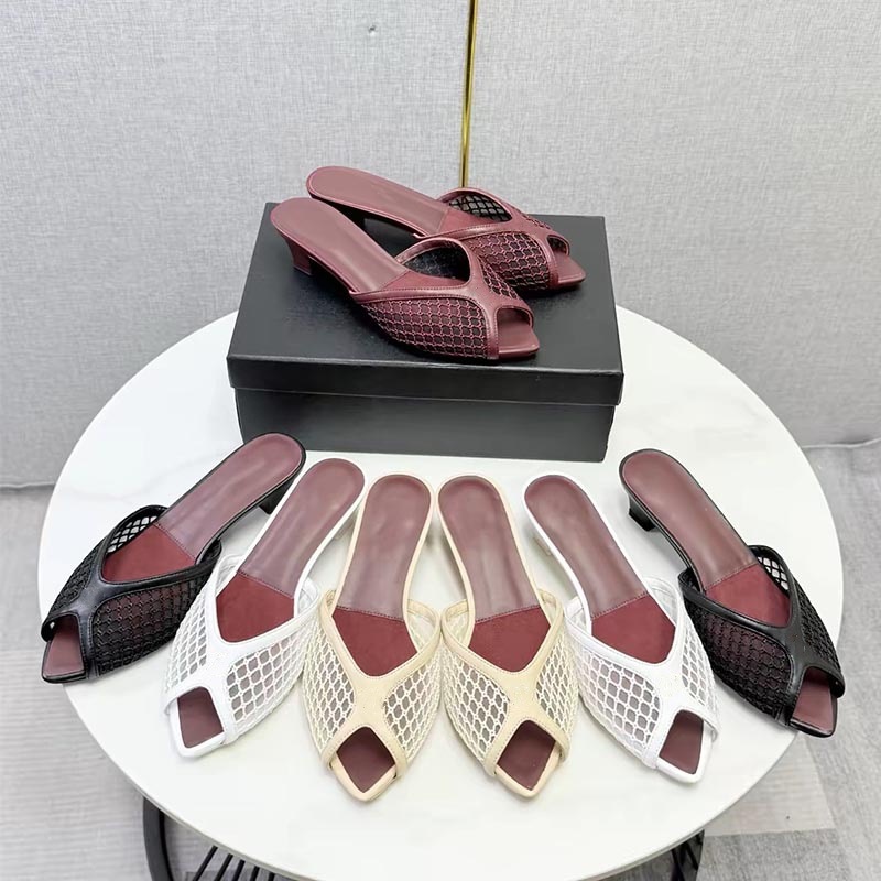 Women Shoes Mules - Sandal Wanita Model Peep Toe Jaring