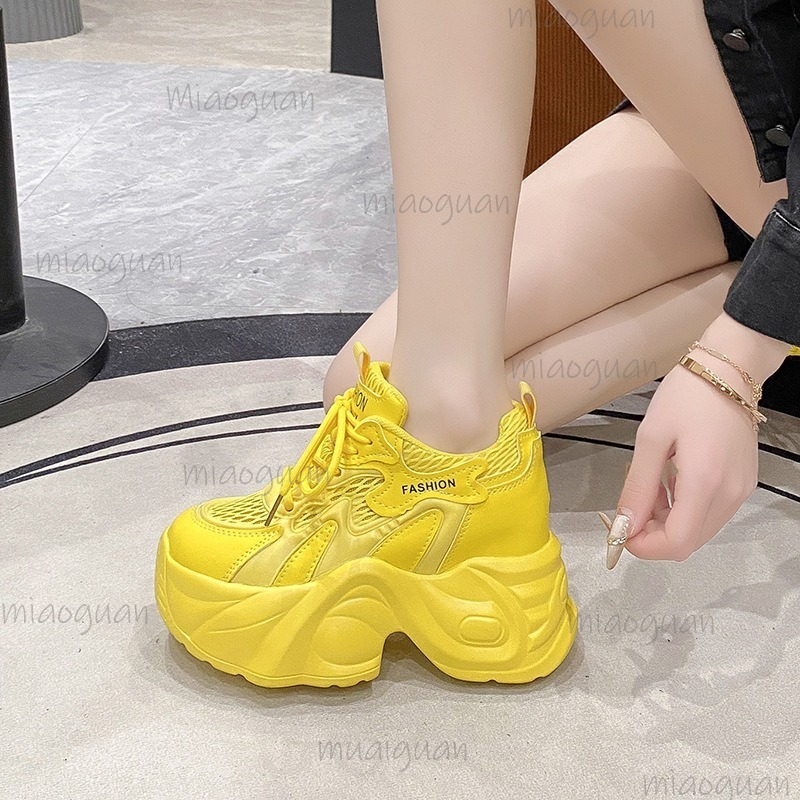 Women Shoes Store - Sepatu Platform Chunky Bersirkulasi Jaring Wanita