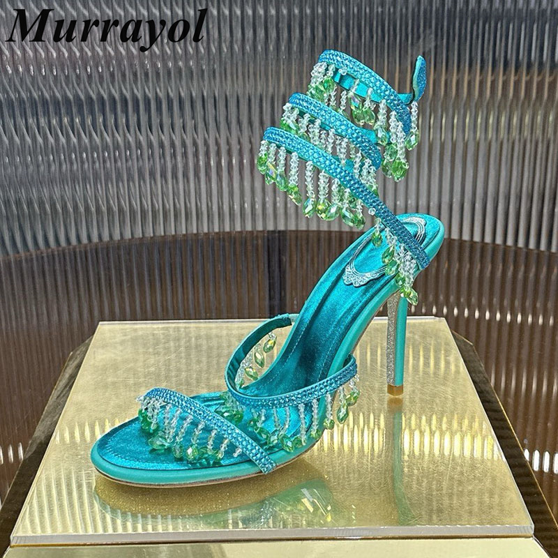 Rhinestone Sandal Women - Sandal Wanita Tali Berbentuk Ular Pergelangan