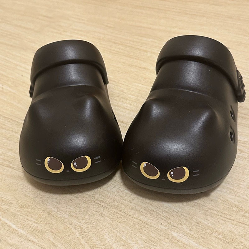 Women Shoes Mules - Sandal selop kucing hitam kreatif baru