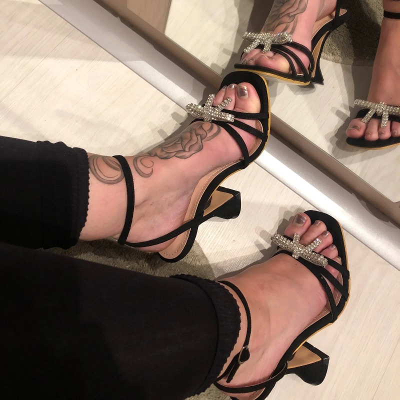 Sandal Wanita Hak Ultra Tinggi - Rhinestone Sandal Women ulasan dan harga