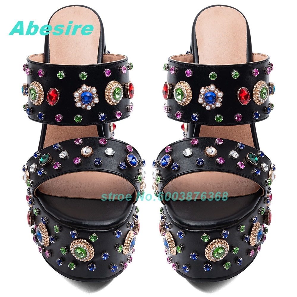 Sandal Wanita Hak Tebal Berhia - Rhinestone Sandal Women ulasan dan harga