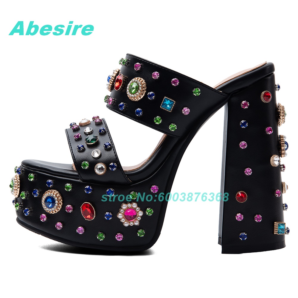 Sandal Wanita Hak Tebal Berhia - Rhinestone Sandal Women ulasan dan harga