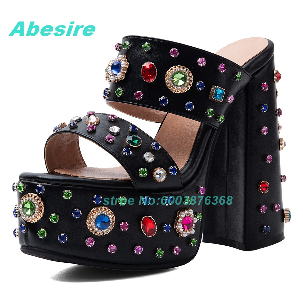 Sandal Wanita Hak Tebal Berhia - Rhinestone Sandal Women ulasan dan harga