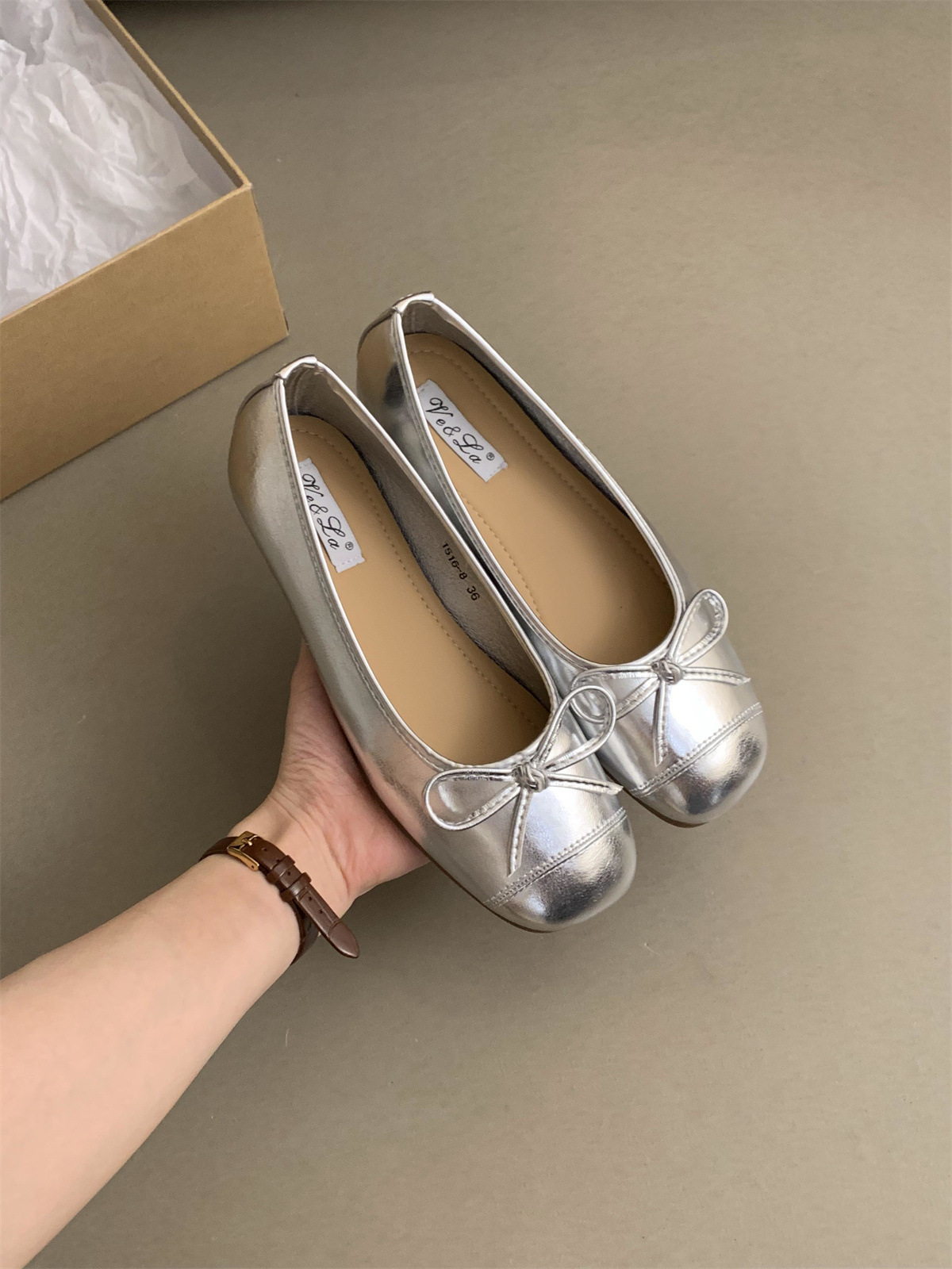 Sepatu Balet Datar Perak Sol L - Women'S Shoes Red Bottoms ulasan dan harga