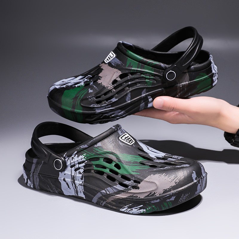 Sandal Pria Motif Kamuflase Gr - Croc Style Clog ulasan dan harga