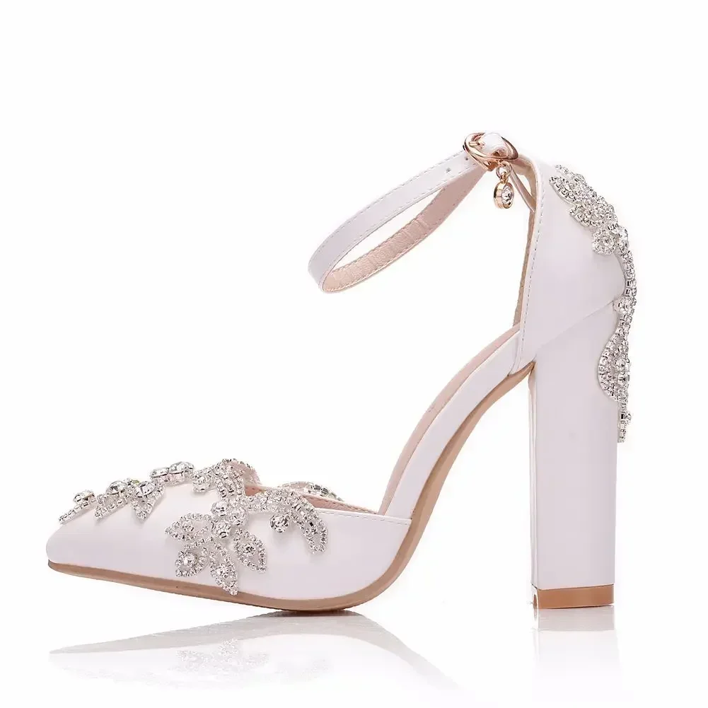 Sepatu Hak Tebal Ujung Runcing - Rhinestone Sandal Women ulasan dan harga