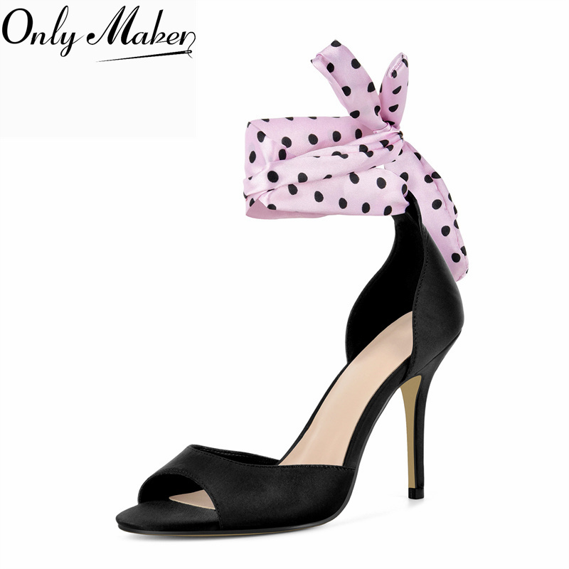 Onlymaker Sandal Hak Tinggi Sa - Ribbon Tie Heel ulasan dan harga