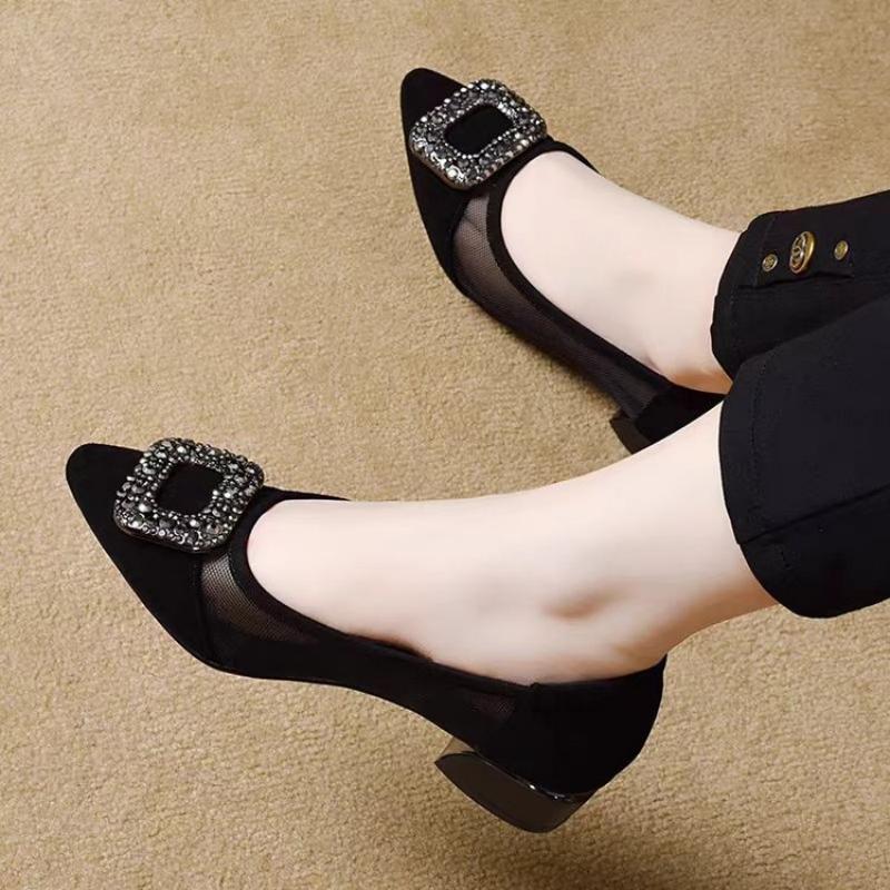 Sepatu Pumps Hak Blok Berujung - Women'S Shoes Temu ulasan dan harga